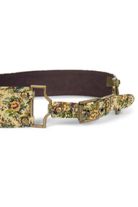 REIN-IN Jeffrey Campbell Tapestry Belt Beige Floral Tapestry
