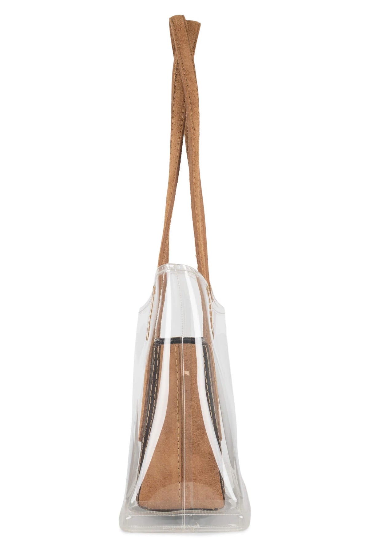 REINVENT Jeffrey Campbell Shoulder Bag Beige Brown Clear