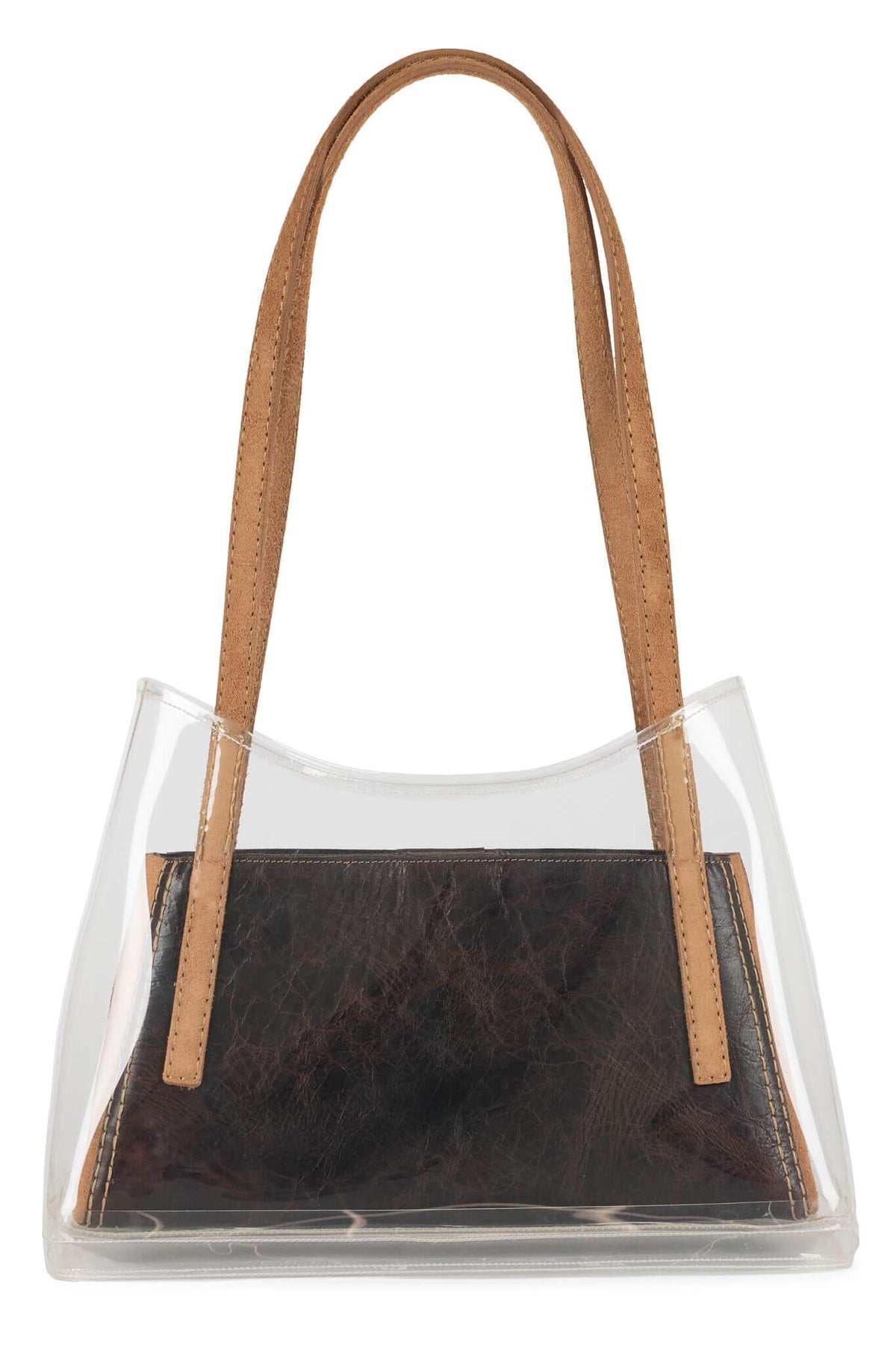 REINVENT Jeffrey Campbell Shoulder Bag Beige Brown Clear