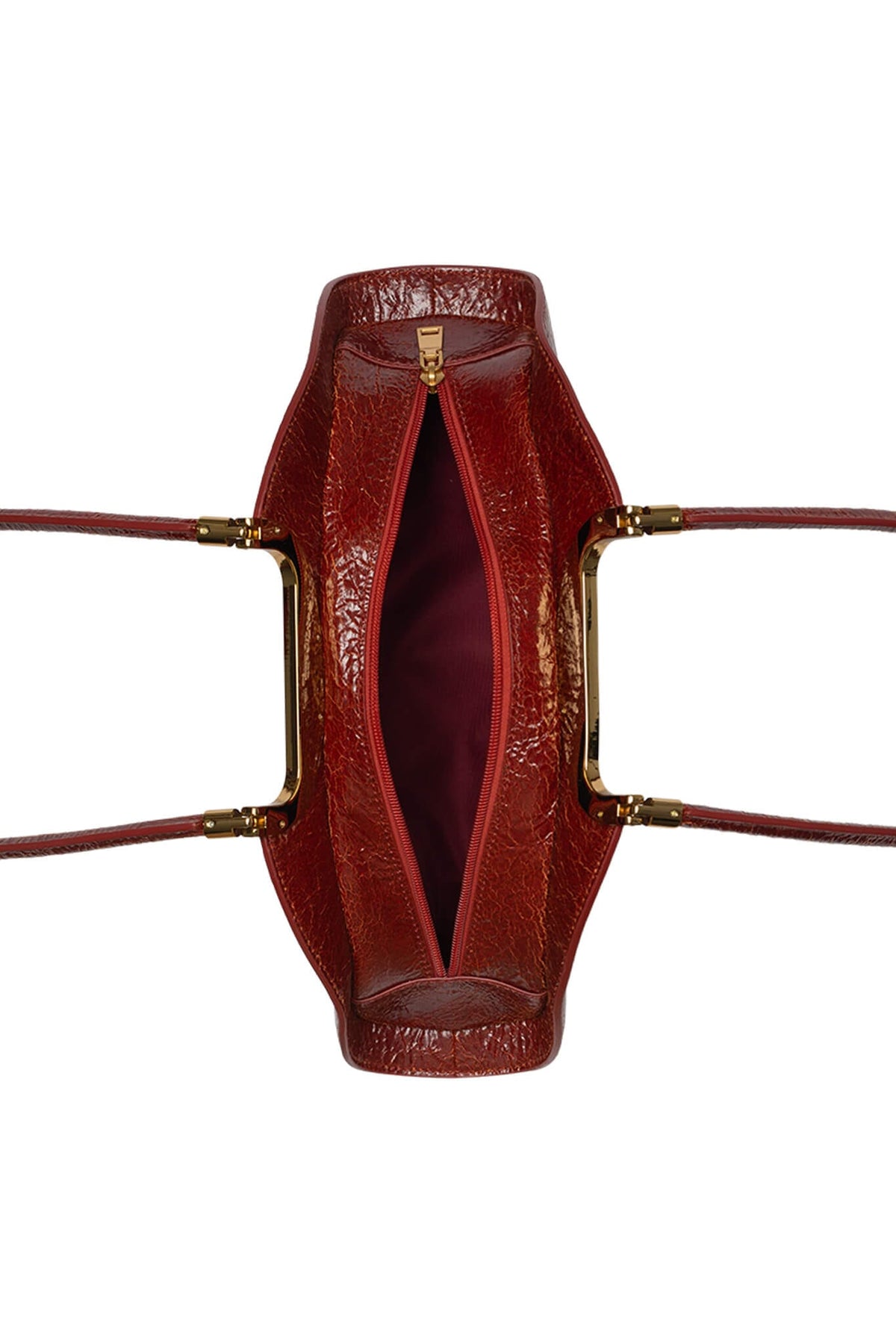 RETROGRADE Jeffrey Campbell Shoulder Bag Red Crinkle Gold