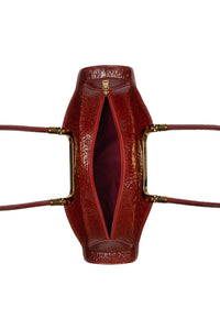 RETROGRADE Jeffrey Campbell Shoulder Bag Red Crinkle Gold