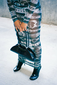 RETROGRADE Jeffrey Campbell Shoulder Bag Black Snake