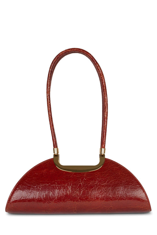 RETROGRADE Jeffrey Campbell Shoulder Bag Red Crinkle Gold