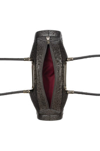 RETROGRADE Jeffrey Campbell Shoulder Bag Grey Ostrich Silver_hover