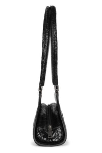 RETROGRADE Jeffrey Campbell Shoulder Bag Black Crackle