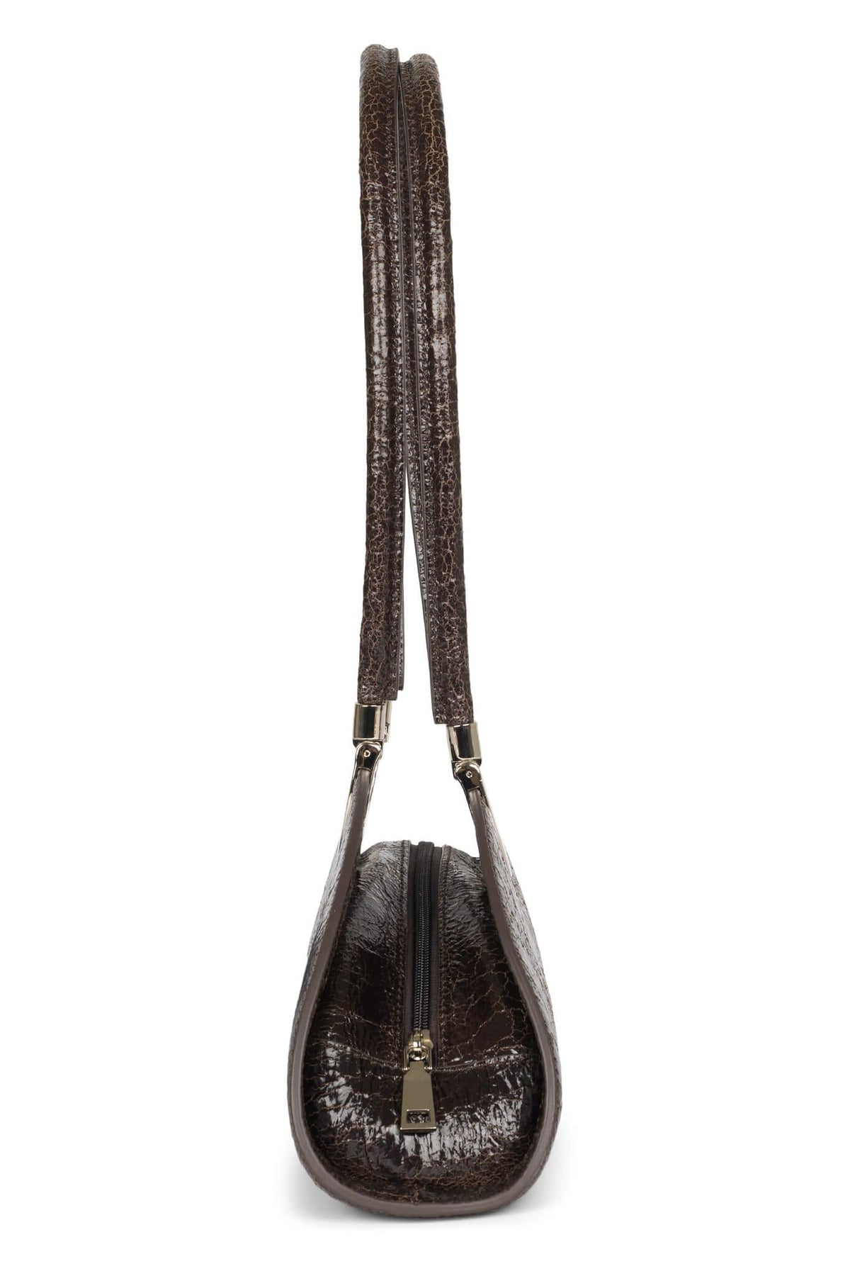 RETROGRADE Jeffrey Campbell Shoulder Bag Dark Brown Crackle 
_hover
