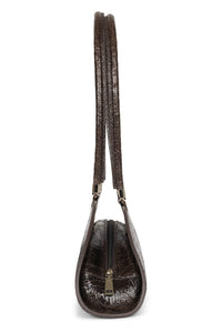 RETROGRADE Jeffrey Campbell Shoulder Bag Dark Brown Crackle 
_hover