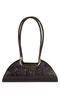 RETROGRADE Jeffrey Campbell Shoulder Bag Dark Brown Crackle 