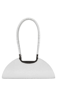 RETROGRADE Jeffrey Campbell Shoulder Bag White Snake Silver 