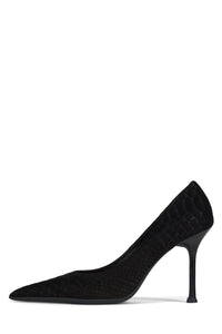 RISKTAKER3 Jeffrey Campbell Stiletto Heels Pump Black Matte Snake