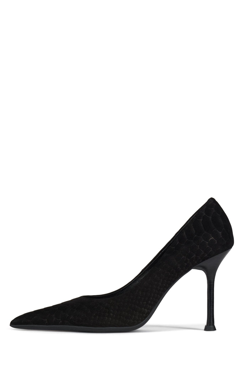 RISKTAKER3 Jeffrey Campbell Stiletto Heels Pump Black Matte Snake