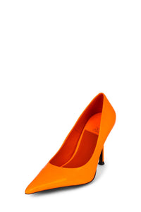 RISKTAKER3 Jeffrey Campbell Stiletto Heels Orange Neon Patent