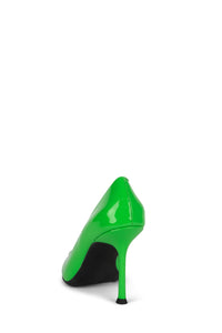 RISKTAKER3 Jeffrey Campbell Stiletto Heels Green Neon Patent 