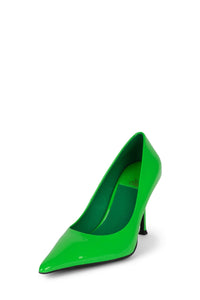 RISKTAKER3 Jeffrey Campbell Stiletto Heels Green Neon Patent 