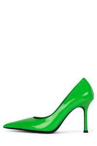 RISKTAKER3 Jeffrey Campbell Stiletto Heels Green Neon Patent 