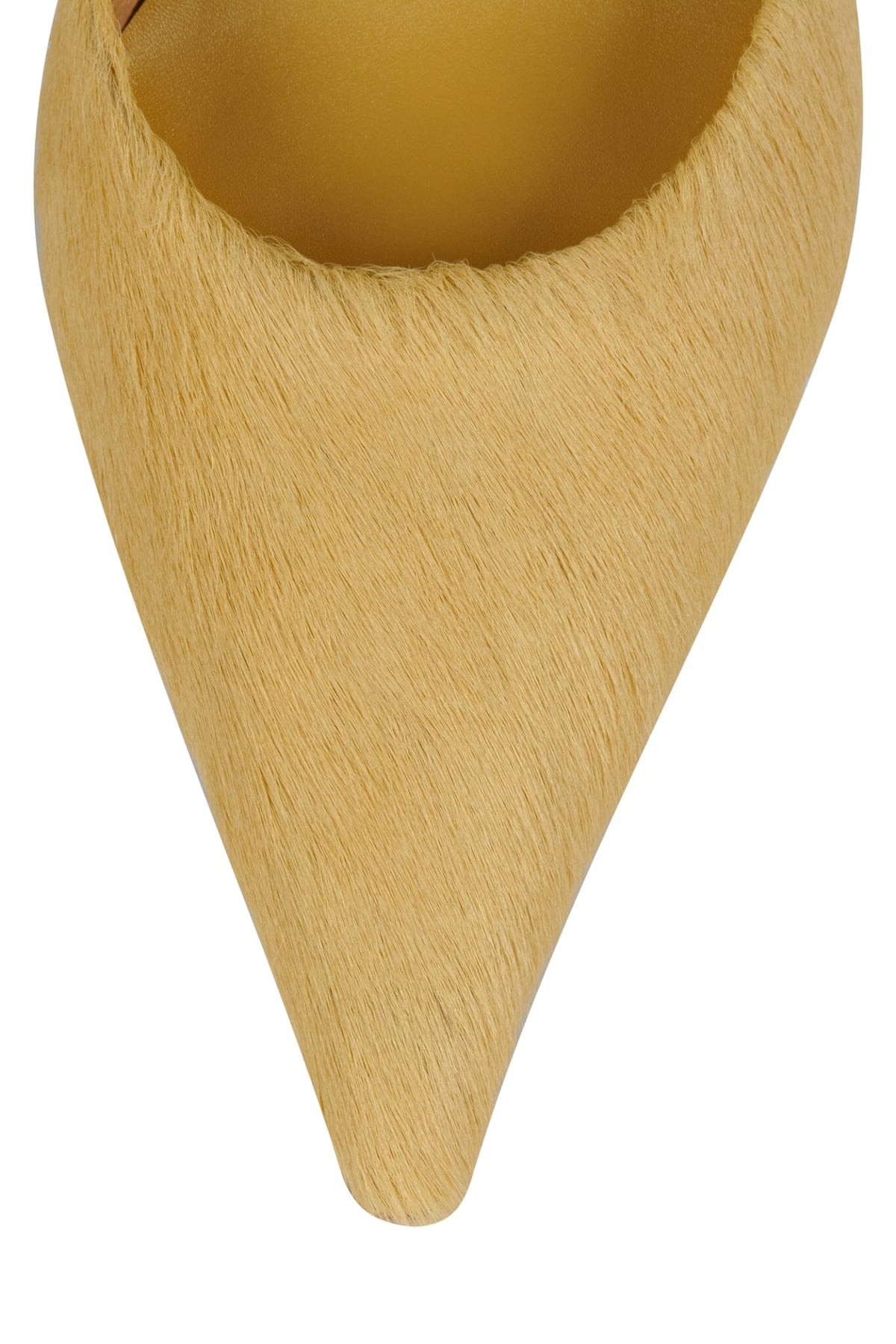 ROBYN-F2 Jeffrey Campbell Stiletto Mule Yellow Long Hair