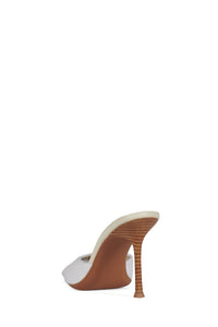 ROBYN-F2 Jeffrey Campbell Stiletto Mule Ivory Longhair
