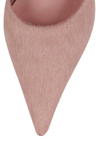 ROBYN-F2 Jeffrey Campbell Stiletto Mule Pink Long Hair