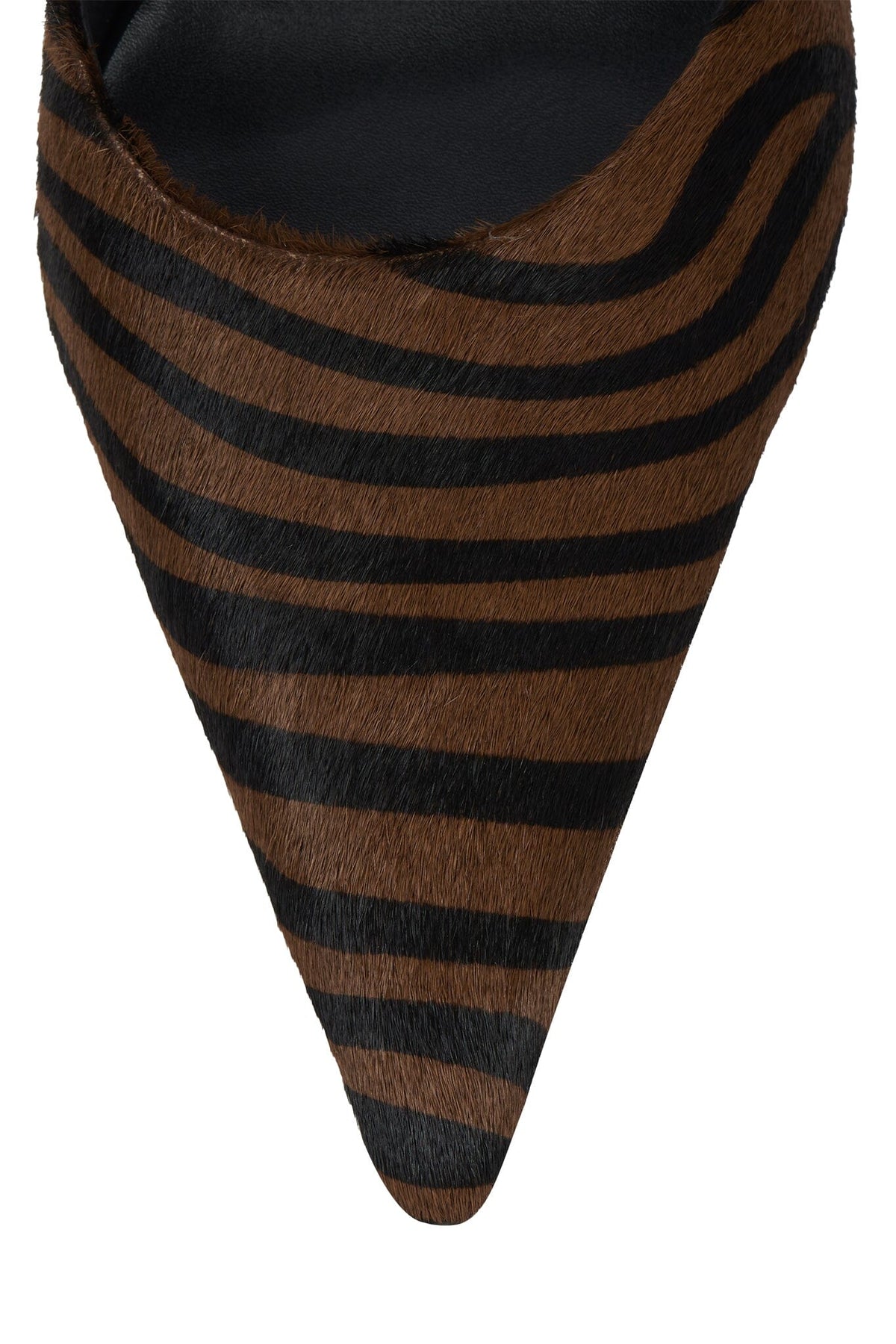 ROBYN-F2 Heeled Mule Black Brown Zebra