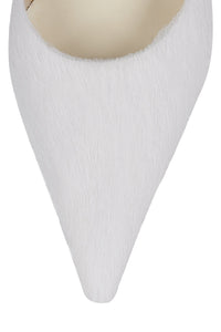 ROBYN-F2 Jeffrey Campbell Stiletto Mule Ivory Longhair