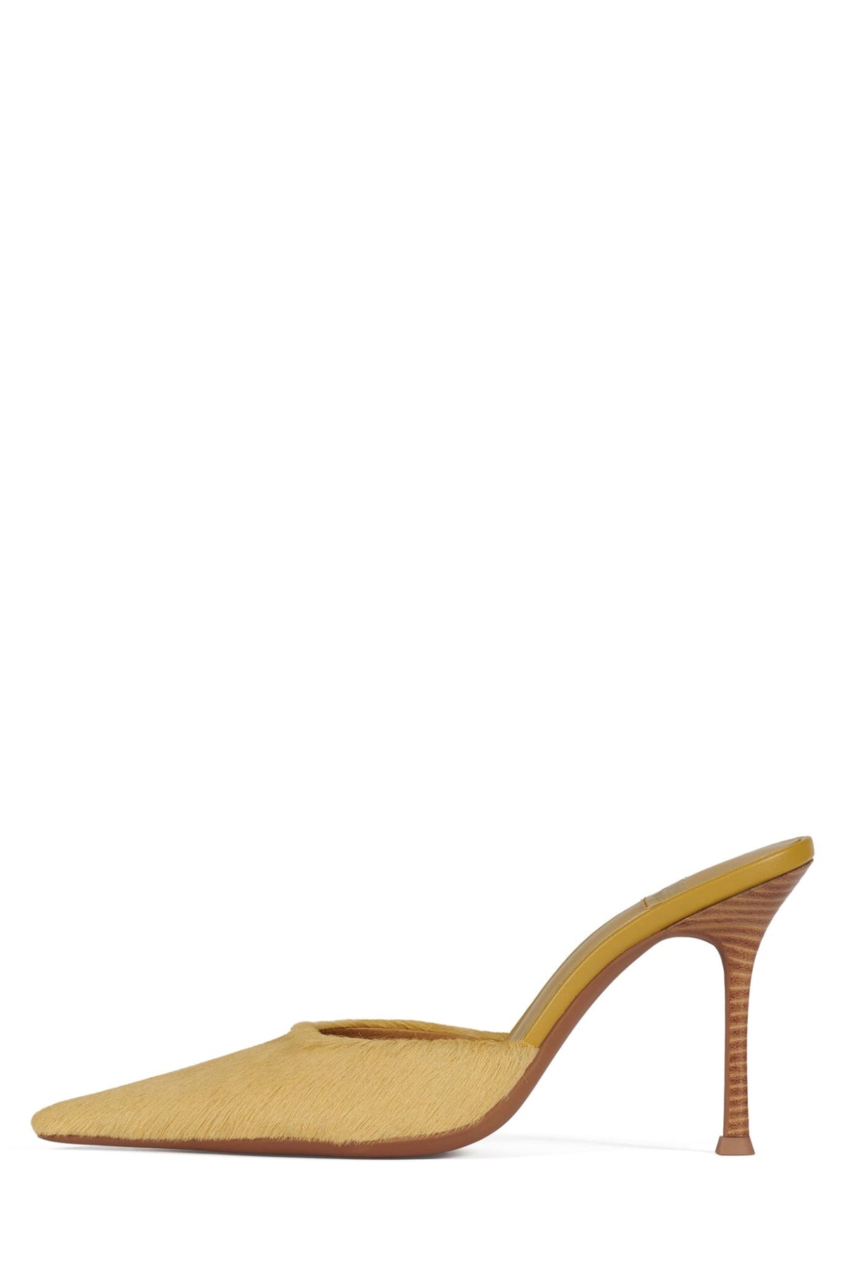 ROBYN-F2 Jeffrey Campbell Stiletto Mule Yellow Long Hair