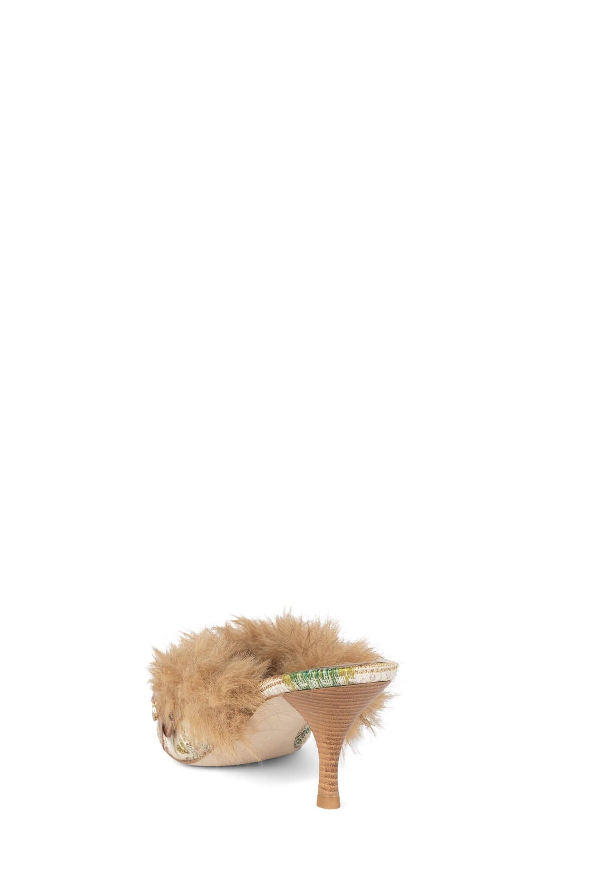 ROCAILLIE Jeffrey Campbell Heeled Mule Beige Brown Combo