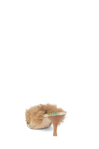 ROCAILLIE Jeffrey Campbell Heeled Mule Beige Brown Combo