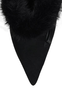 ROCOCO-HI Jeffrey Campbell Heeled Mule Black Suede Combo