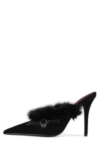ROCOCO-HI Jeffrey Campbell Heeled Mule Black Suede Combo