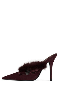 ROCOCO-HI Jeffrey Campbell Heeled Mule Wine Suede Combo