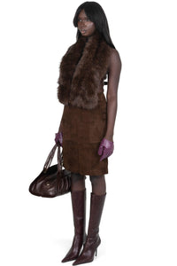 ROMANOV-F TOP Jeffrey Campbell Faux-Fur Top Brown Main