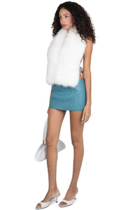 ROMANOV-F TOP Jeffrey Campbell Faux-Fur Top White