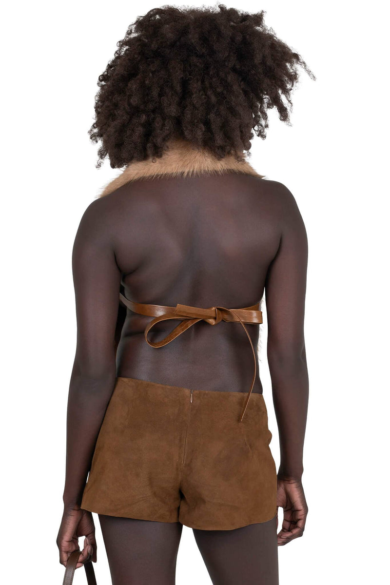 ROMANOV-F TOP Jeffrey Campbell Faux-Fur Top Light Brown
_hover