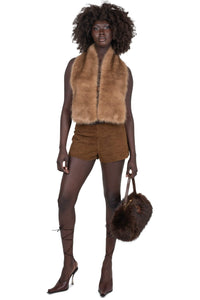 ROMANOV-F TOP Jeffrey Campbell Faux-Fur Top Light Brown
_hover