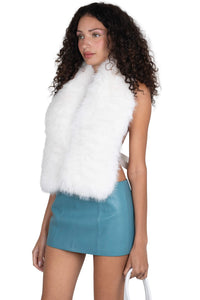 ROMANOV-F TOP Jeffrey Campbell Faux-Fur Top White _hover