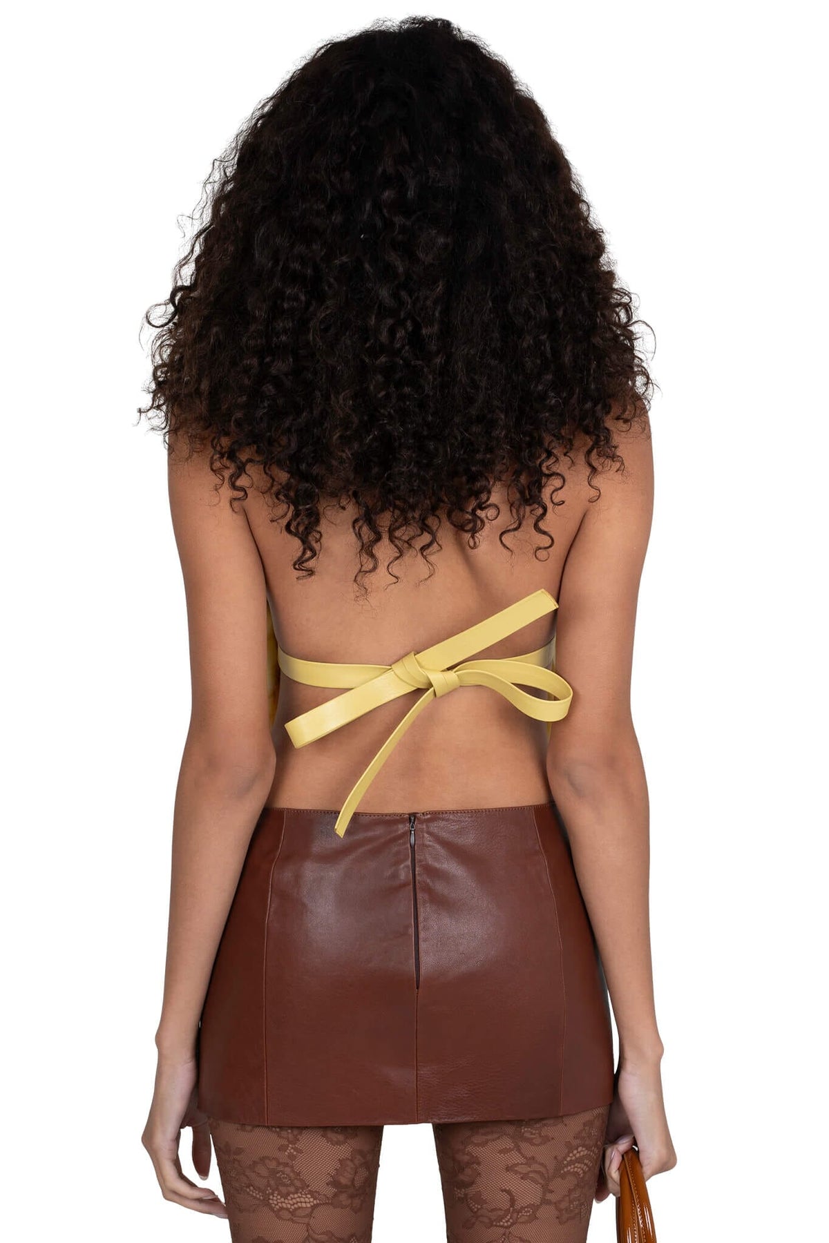 ROMANOV-F TOP Jeffrey Campbell Faux-Fur Top Yellow