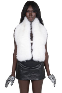 ROMANOV-F TOP Jeffrey Campbell Faux-Fur Top White