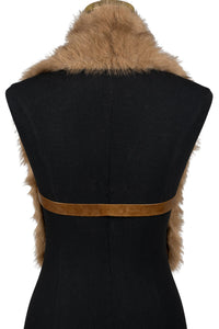 ROMANOV-F TOP Jeffrey Campbell Faux-Fur Top Light Brown