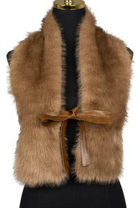 ROMANOV-F TOP Jeffrey Campbell Faux-Fur Top Light Brown