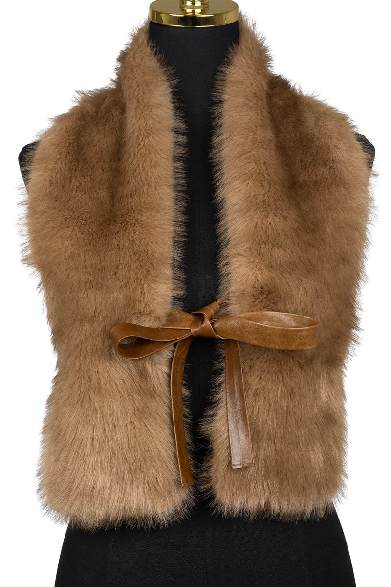 ROMANOV-F TOP Jeffrey Campbell Faux-Fur Top Light Brown