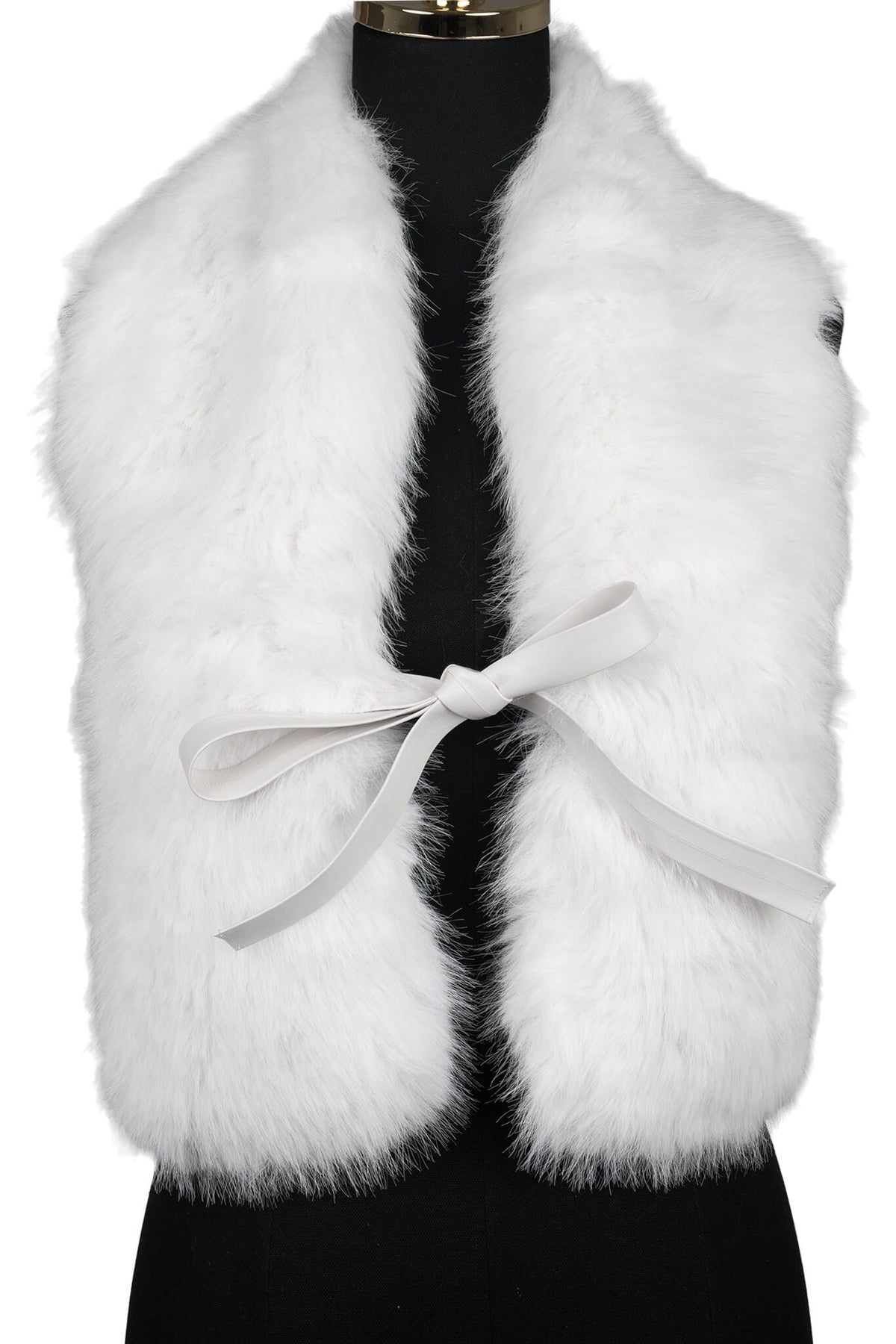 ROMANOV-F TOP Jeffrey Campbell Faux-Fur Top White