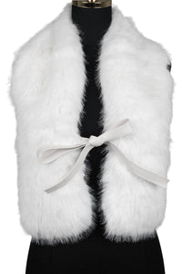 ROMANOV-F TOP Jeffrey Campbell Faux-Fur Top White