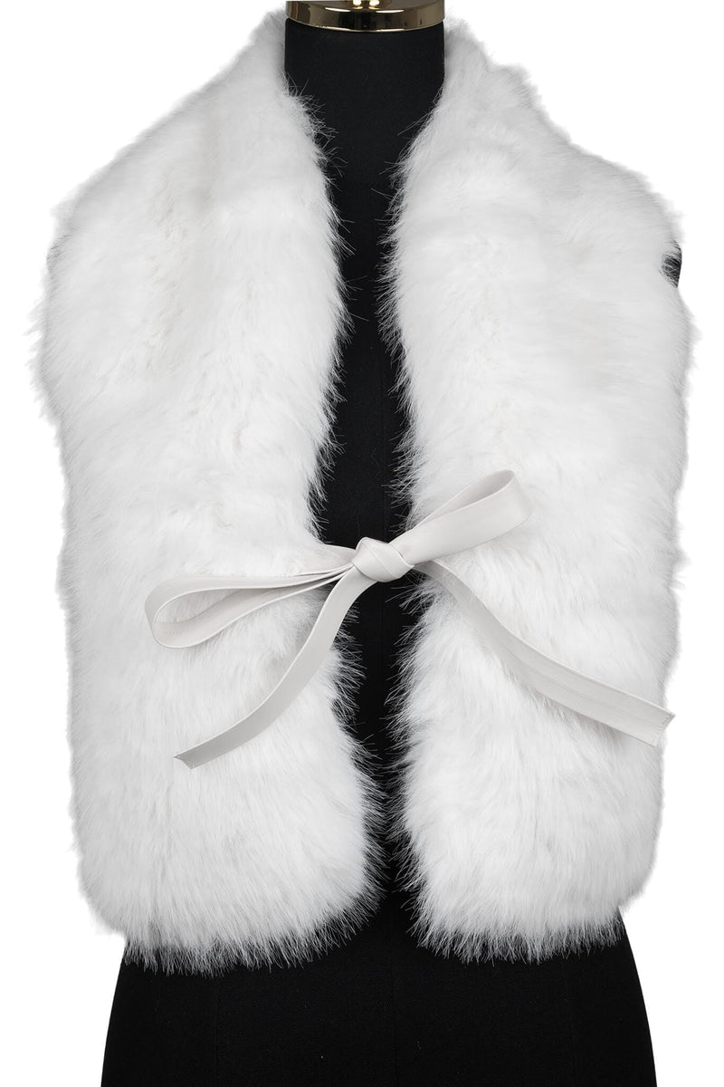 ROMANOV-F TOP Jeffrey Campbell Faux-Fur Top White