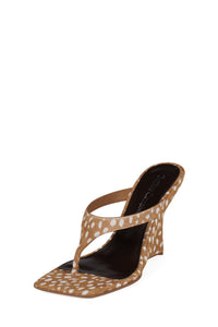 ROMEE-F Jeffrey Campbell Thong Sandal Tan White Spot