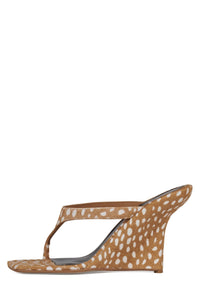 ROMEE-F Jeffrey Campbell Thong Sandal Tan White Spot
