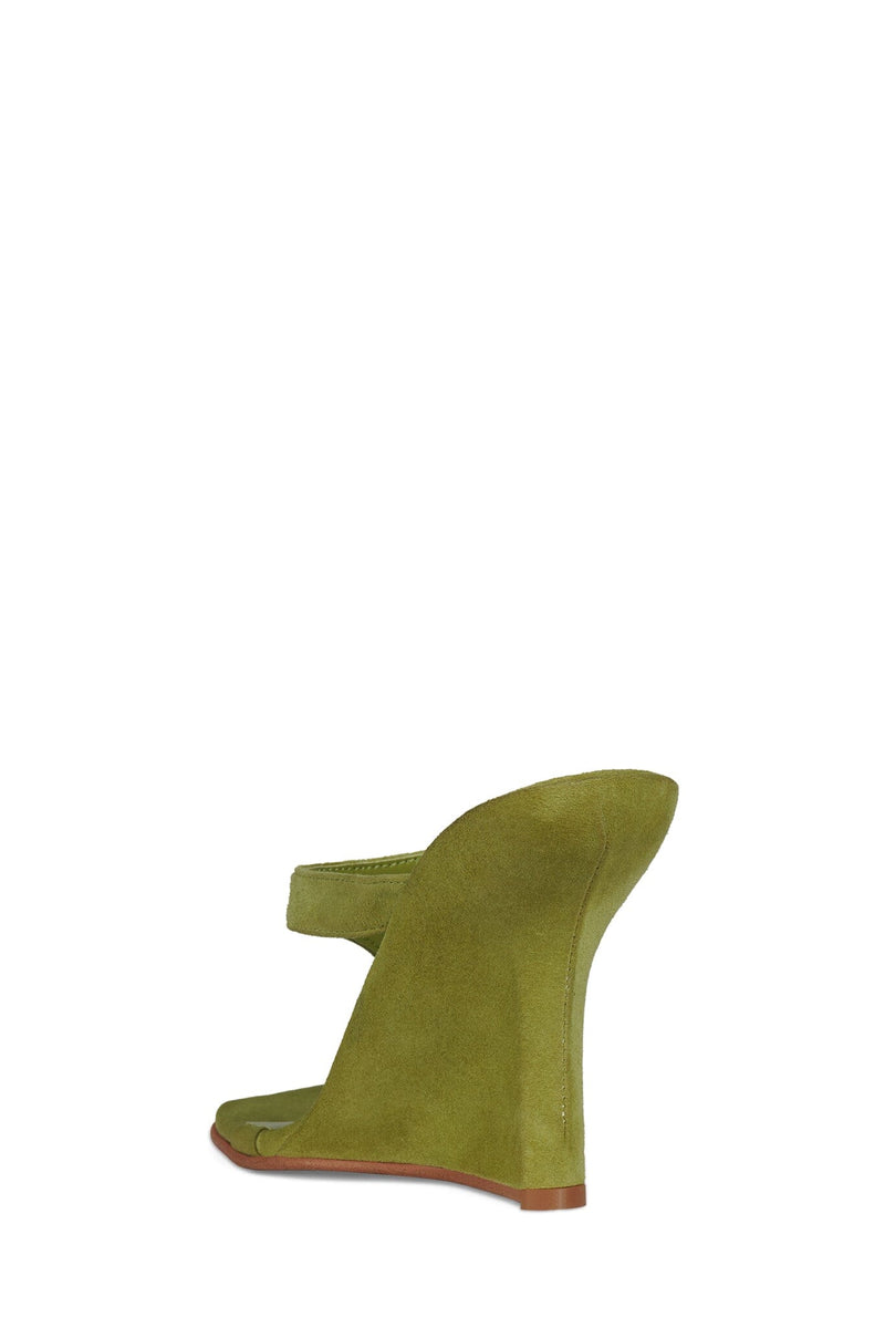ROMEE Jeffrey Campbell Wedge Sandal Chartreuse Suede