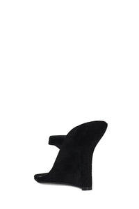 ROMEE Jeffrey Campbell Wedge Sandal Black Suede