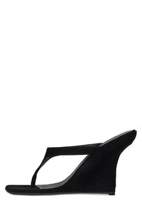 ROMEE Jeffrey Campbell Wedge Sandal Black Suede