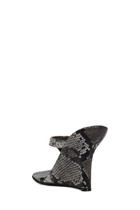 ROMEE Jeffrey Campbell Wedge Sandal Grey Black Python