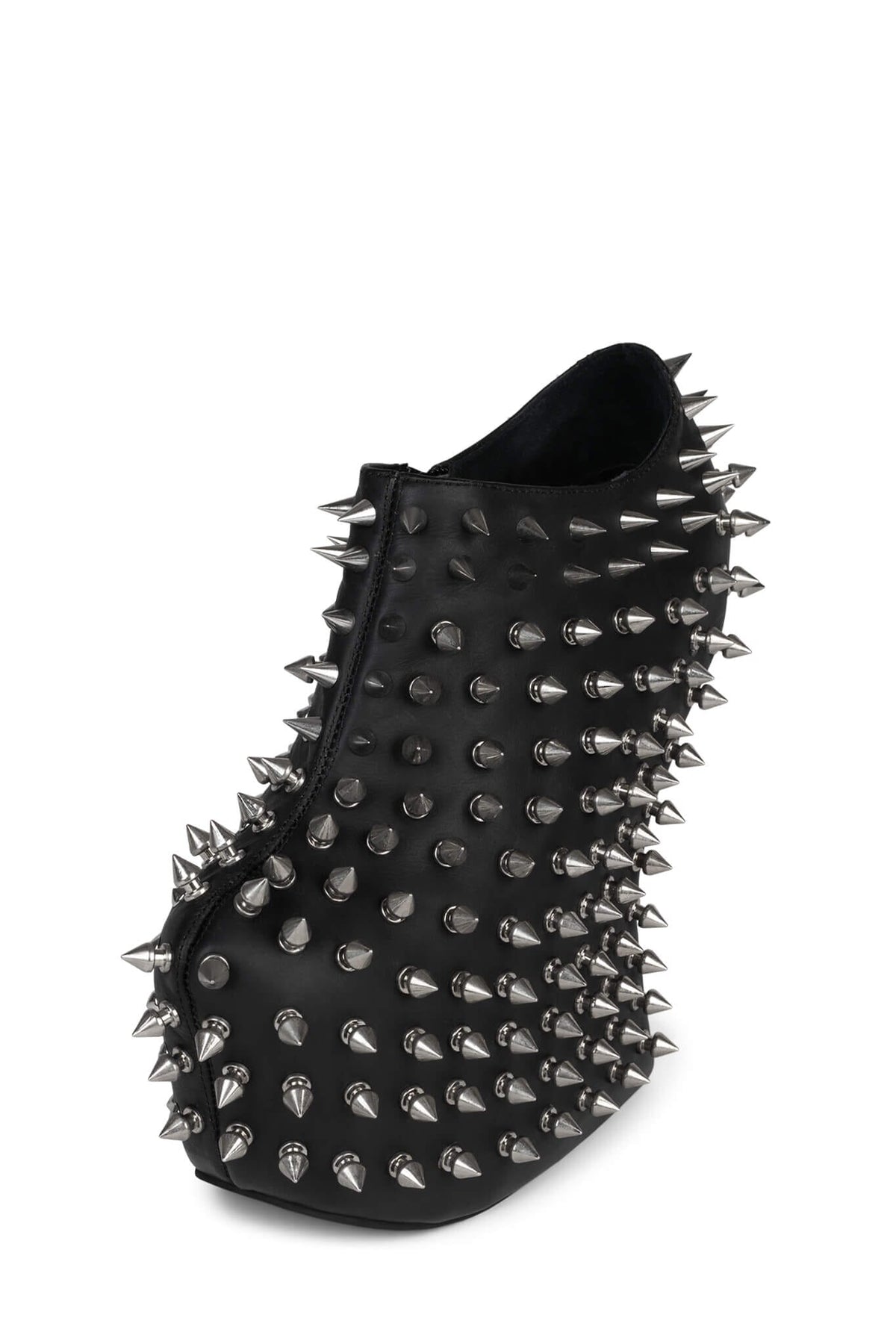 SHADOW-SPK Jeffrey Campbell Platform Wedge Boot Black Silver